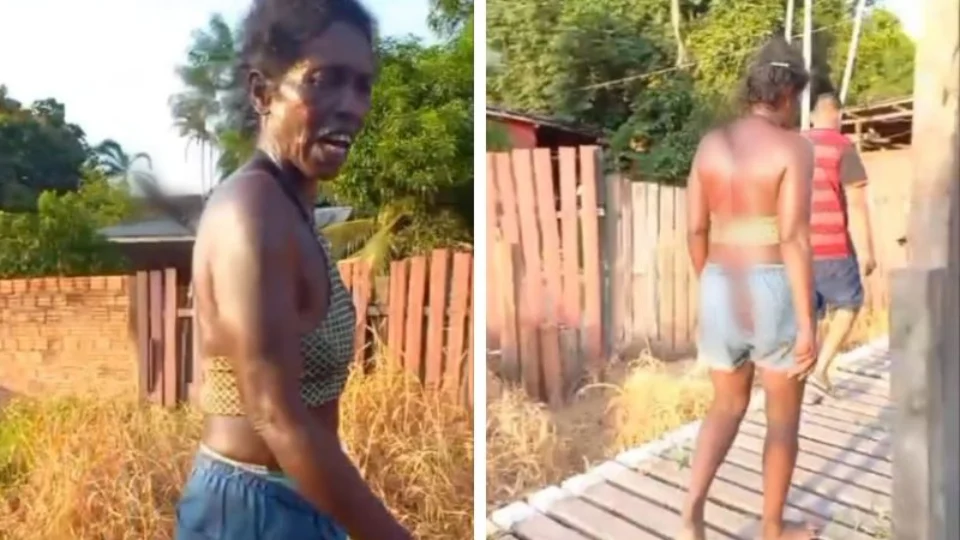 VEJA VÍDEO: mulher fica com faca cravada nas costas após suposta briga de família