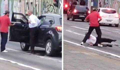 VEJA VÍDEO: idoso é agredido por criminoso com arma caseira ao reagir a assalto