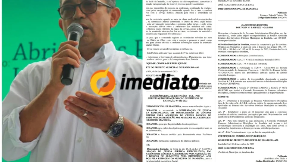 Prefeito de Iranduba compra cestas básicas em empresa de material de construção