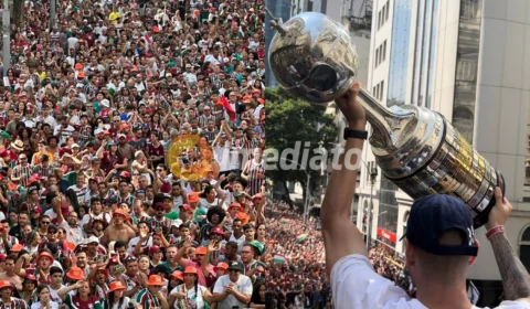 Torcedores do Fluminense lotam ruas do Rio para comemorar título da Libertadores
