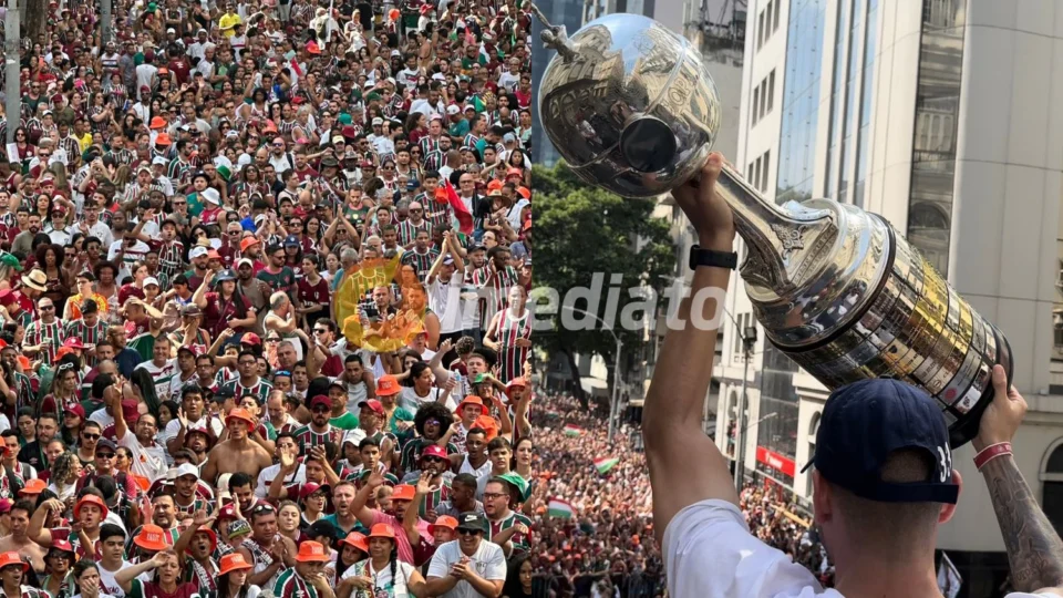 Torcedores do Fluminense lotam ruas do Rio para comemorar título da Libertadores