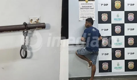 VÍDEO: Homem se desvencilha das algemas e da polícia em Manaus