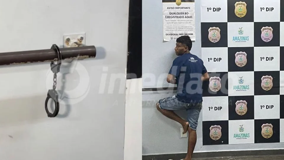 VÍDEO: Homem se desvencilha das algemas e da polícia em Manaus