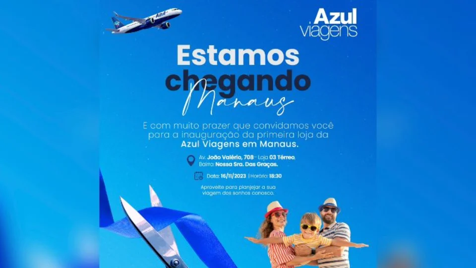 Manaus é escolhida para receber a primeira loja física da Azul Linhas Aéreas da Amazônia Ocidental
