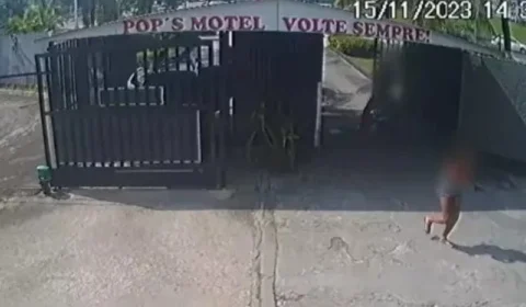 VEJA VÍDEO: câmera flagra homem sendo baleado na saída de motel