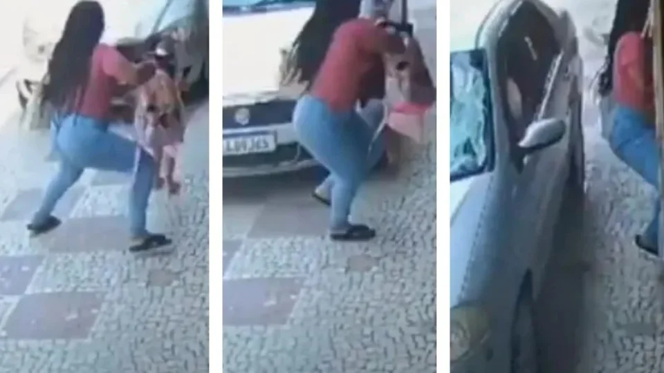 VEJA VÍDEO: mãe e filha escampam de atropelamento após carro invadir calçada