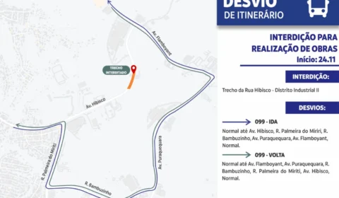 Rua Hibisco no Distrito Industrial 2 sofre interdição total; veja desvio