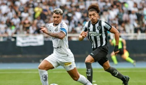 Botafogo leva gol no fim e empata com o Santos pelo Brasileirão