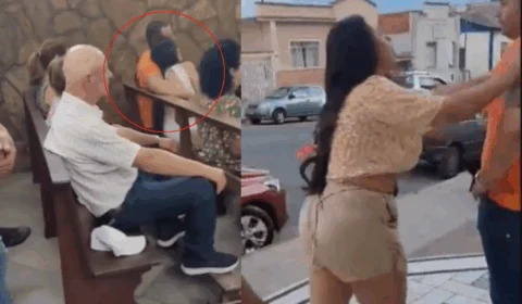 Veja Vídeo: missa é interrompida após mulher flagrar marido com amante