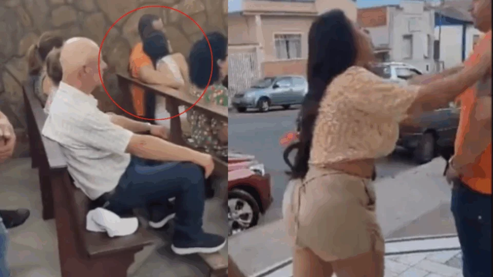 Veja Vídeo: missa é interrompida após mulher flagrar marido com amante
