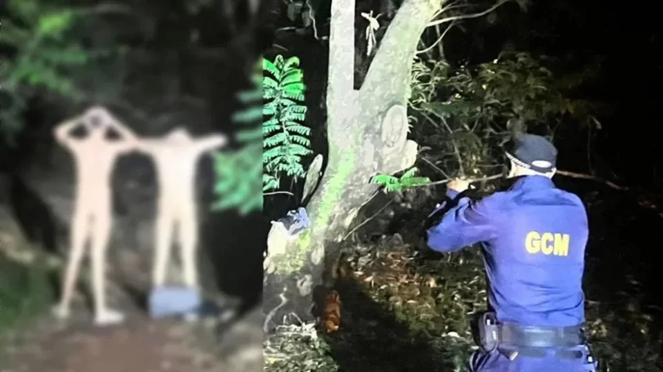 Homens são presos nus após serem flagrados fazendo sexo em parque