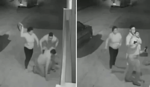 VEJA VÍDEO: casal agride vizinho com cintadas e mata-leão após reclamação