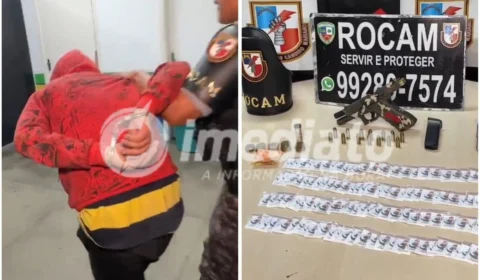 Vulgo ‘Cabeça’ é preso com arma de fogo e drogas no Centro de Manaus