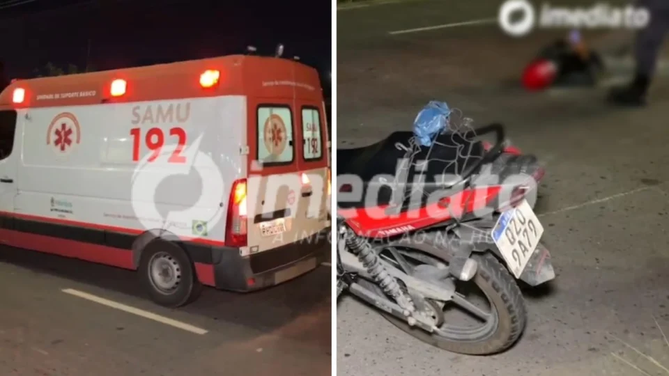Motociclista cai da moto após atropelar cachorro em avenida de Manaus