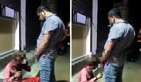 VEJA VÍDEO: Homem é flagrado urinando em moradora de rua