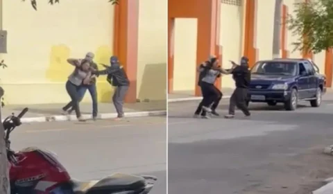 Vídeo mostra funcionária sendo feita refém durante tentativa de assalto