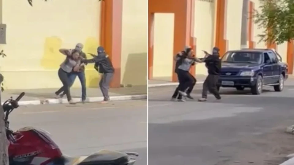 Vídeo mostra funcionária sendo feita refém durante tentativa de assalto