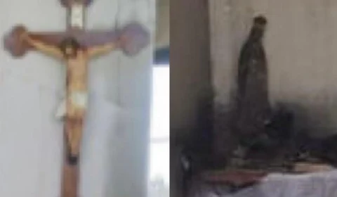 Após incêndio, imagens de Jesus e Nossa Senhora são encontradas intactas