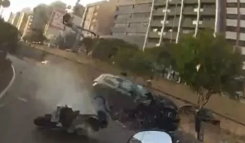 VEJA VÍDEO: Homem “voa” em colisão de moto e morre fugindo da PM
