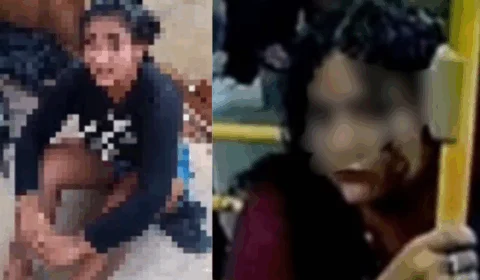 Veja Vídeo: suspeita de assalto a ônibus em Manaus é punida pelo ‘Tribunal do Crime’