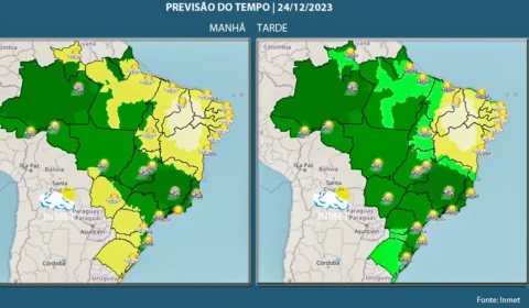 Noite de Natal pode ser chuvosa na maior parte do país
