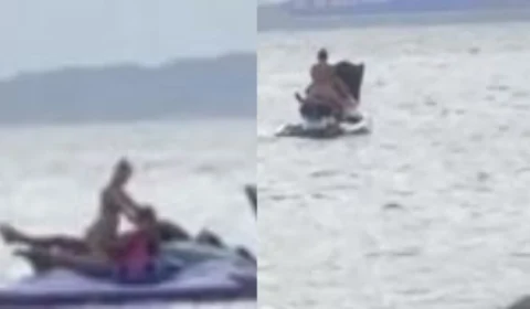 VEJA VÍDEO: casal é flagrado fazendo sexo em cima de jet-ski na praia