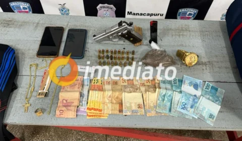 Homem é preso no Centro de Manacapuru com drogas, arma e munição