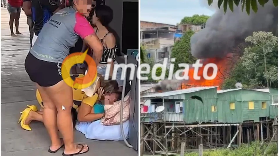 Famílias se desesperam após perderem suas casas e pertences durante incêndio em Manaus