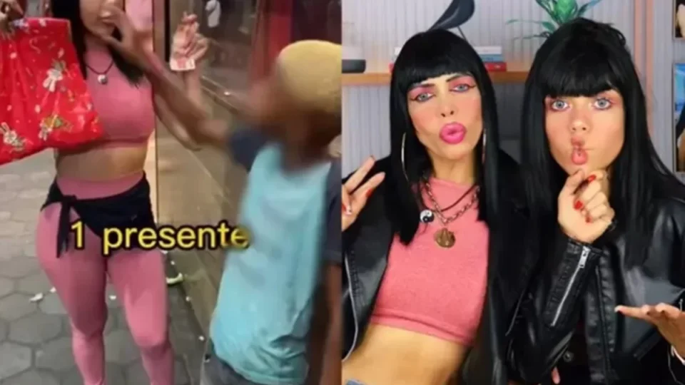 Influencers viram rés por darem banana e macaco de pelúcia a crianças