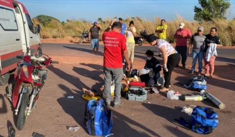 Idoso fica gravemente ferido em colisão entre motos na RR-205