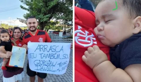 Casal de flamenguistas batiza filho em homenagem a Arrascaeta, jogador do time