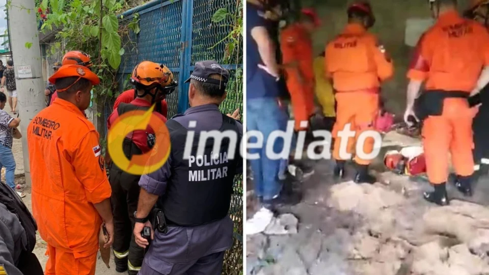 Corpo foi encontrado enterrado de cabeça para baixo, diz Corpo de Bombeiros