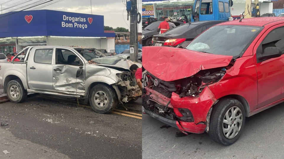 Carros ficam destruídos após acidente no Pq. das Laranjeiras