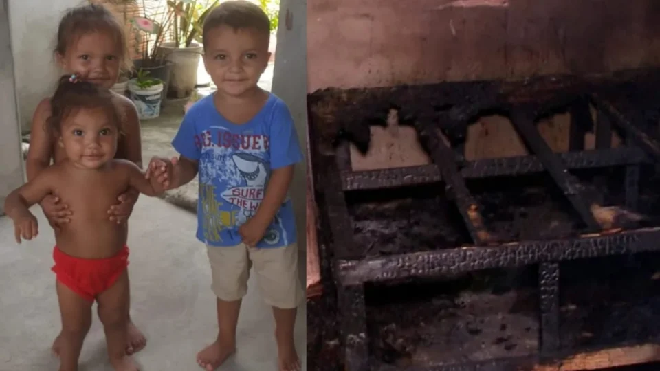 Três crianças da mesma família morrem carbonizadas em cima da cama da avó