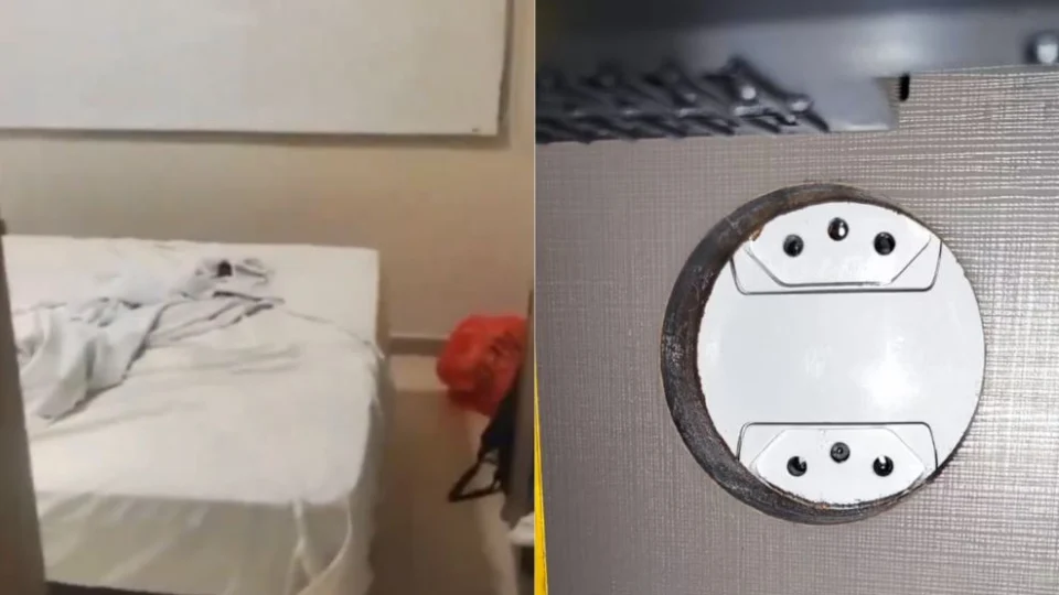 VEJA VÍDEO: turistas descobrem câmera espiã virada para cama em quarto de resort