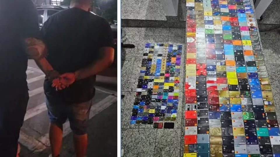 Polícia Civil prende homem com mais de 450 cartões bancários de outras pessoas perto do sambódromo do Anhembi em SP