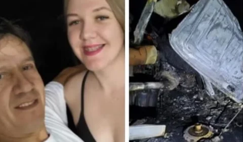 Casal morre carbonizado após batida frontal entre dois caminhões