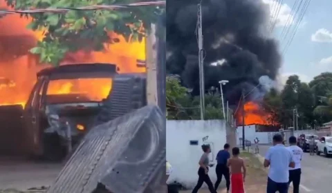 VÍDEO: Incêndio atinge ferro-velho no bairro Jardim Floresta em Roraima