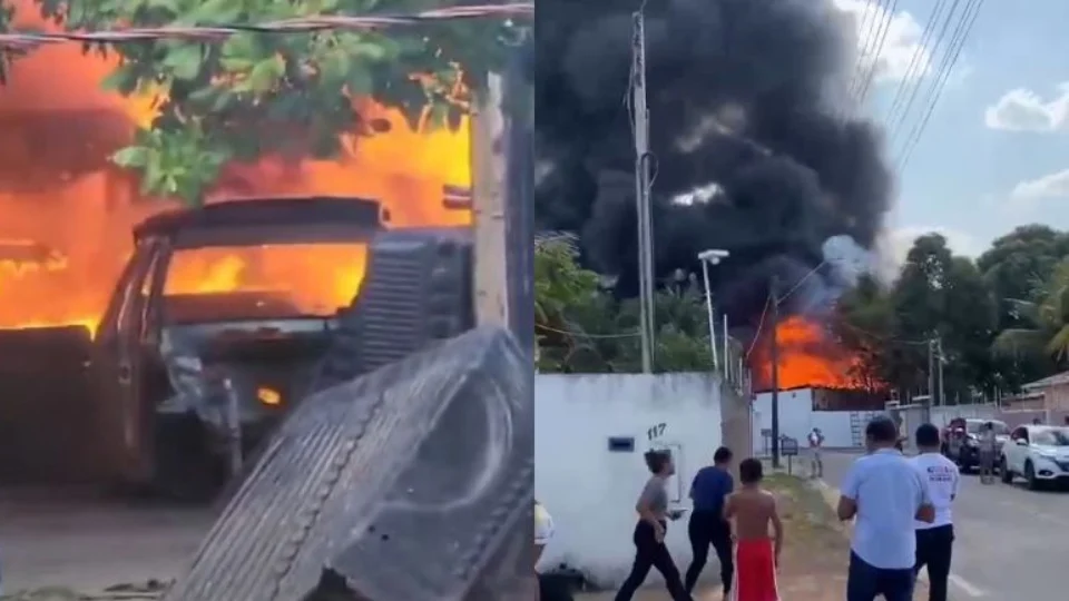 VÍDEO: Incêndio atinge ferro-velho no bairro Jardim Floresta em Roraima