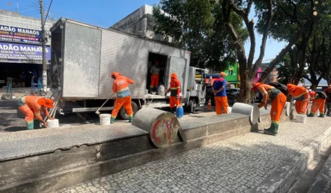 Forças de Segurança promovem ação conjunta em praças no Centro de Manaus