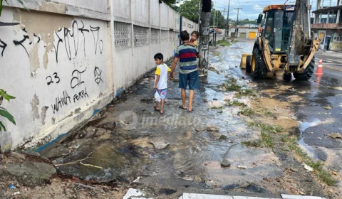 VÍDEO: Vazamento de grandes proporções afetam moradores da Cidade Nova em Manaus