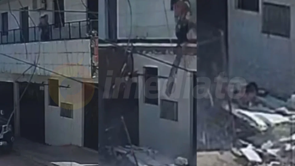Vídeo chocante: desabamento de marquise deixa mulher e criança feridas em Pernambuco