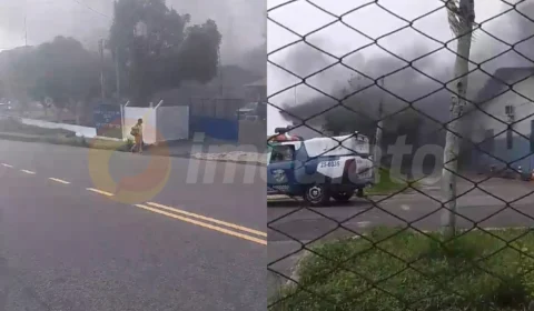 Vídeo: incêndio atinge Centro de Manutenção da Polícia Militar no Petrópolis