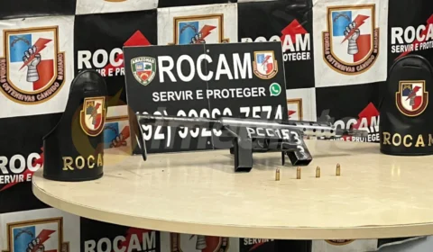 Rocam apreende arma de fabricação caseira e criminosos fogem, no Monte Sião