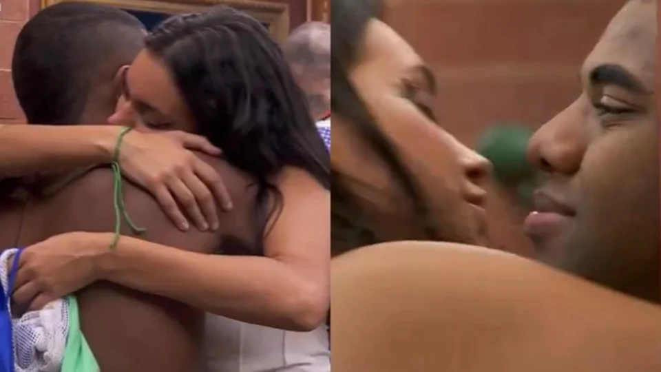 BBB24: Davi abraça, beija pescoço de Alane e fala para dormirem juntos após festa