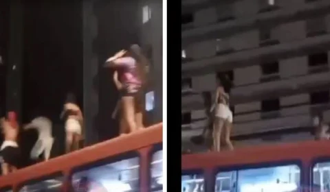 VEJA VÍDEO: adolescentes se arriscam e ‘surfam’ em teto de transporte público