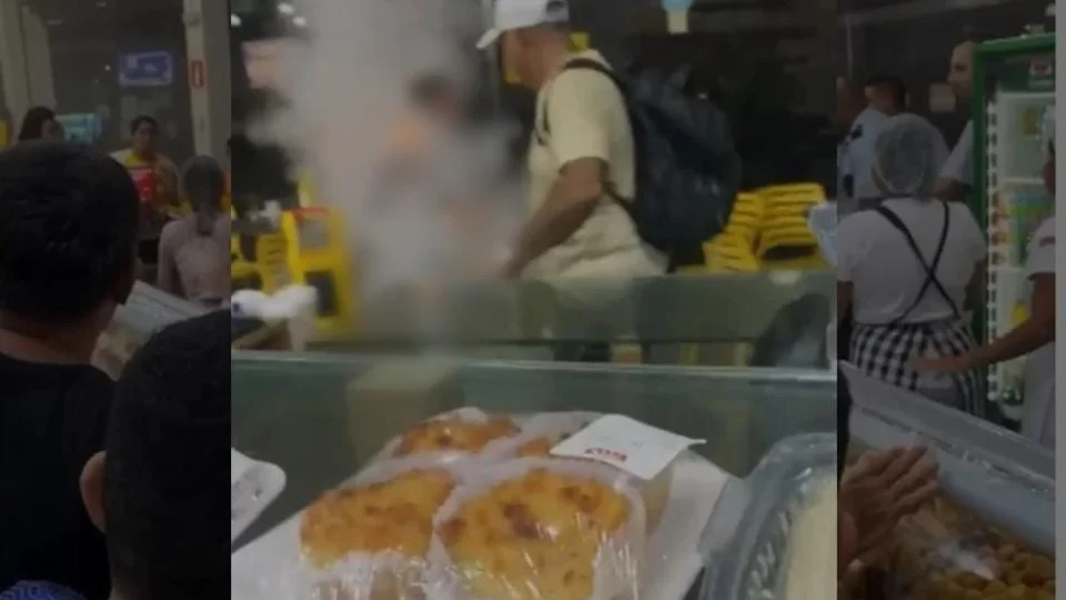 Veja Vídeo: mulher ateia fogo em si mesma dentro de supermercado