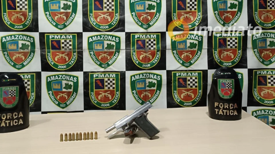 Dupla é presa e arma de fogo apreendida no bairro Aliança com Deus