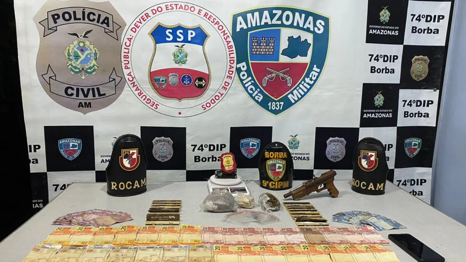 Polícia prende homem com arma de fogo e drogas em Borba, no Amazonas