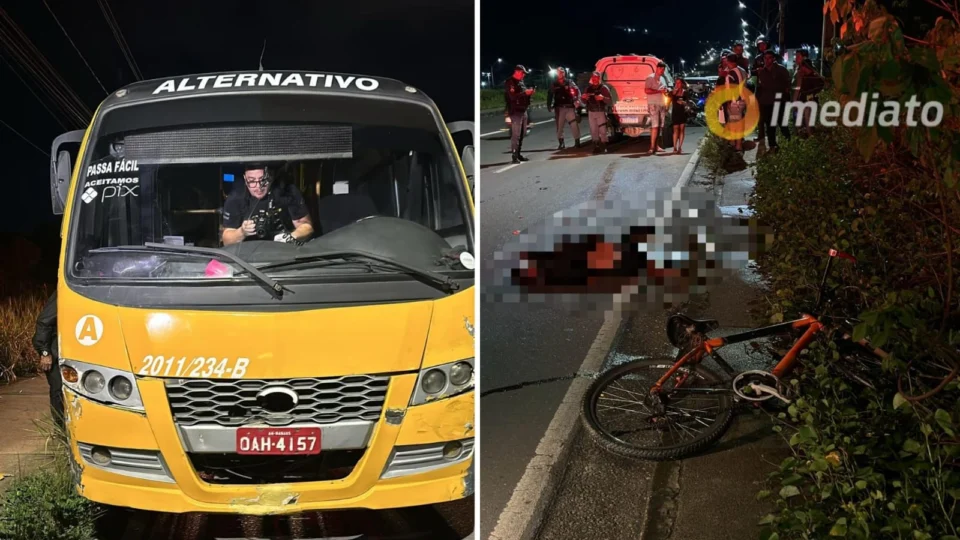 Ciclista tem cabeça esmagada após ser atingido por micro-ônibus na Avenida das Flores
